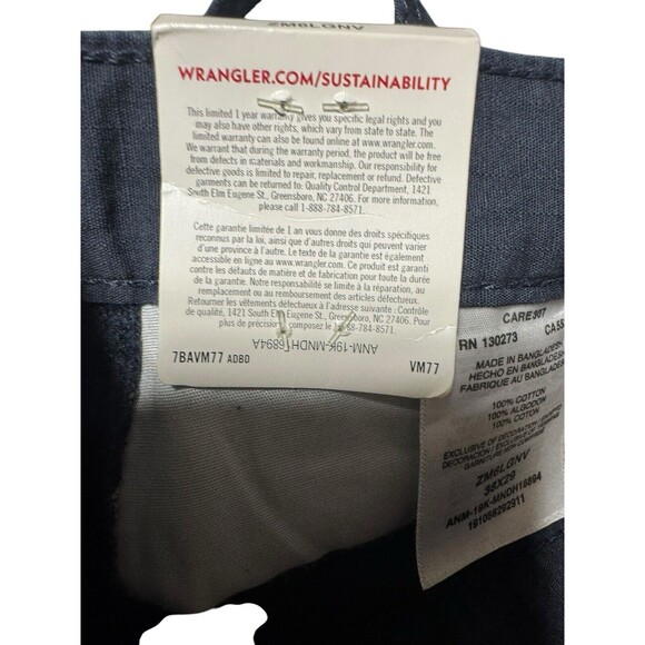 Wrangler Men’s Cargo Pants NWT Size 38X29 Navy - Picture 7 of 8